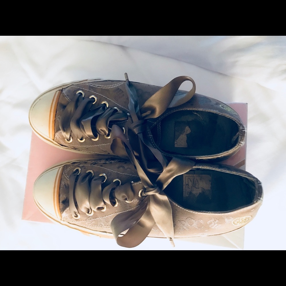 ROCAWEAR Pro-Keds olive print ribbon sneakers